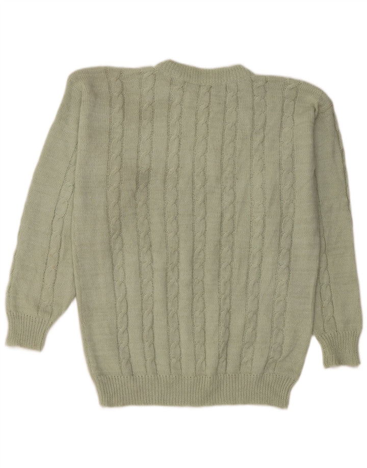 Maglione maglione girocollo da uomo vintage verde medio