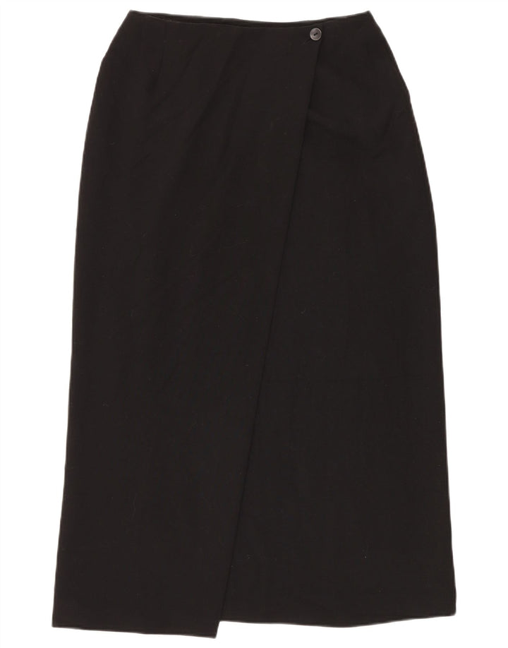 Gonna a portafoglio da donna Marks & Spencer UK 12 media W28 poliestere nero