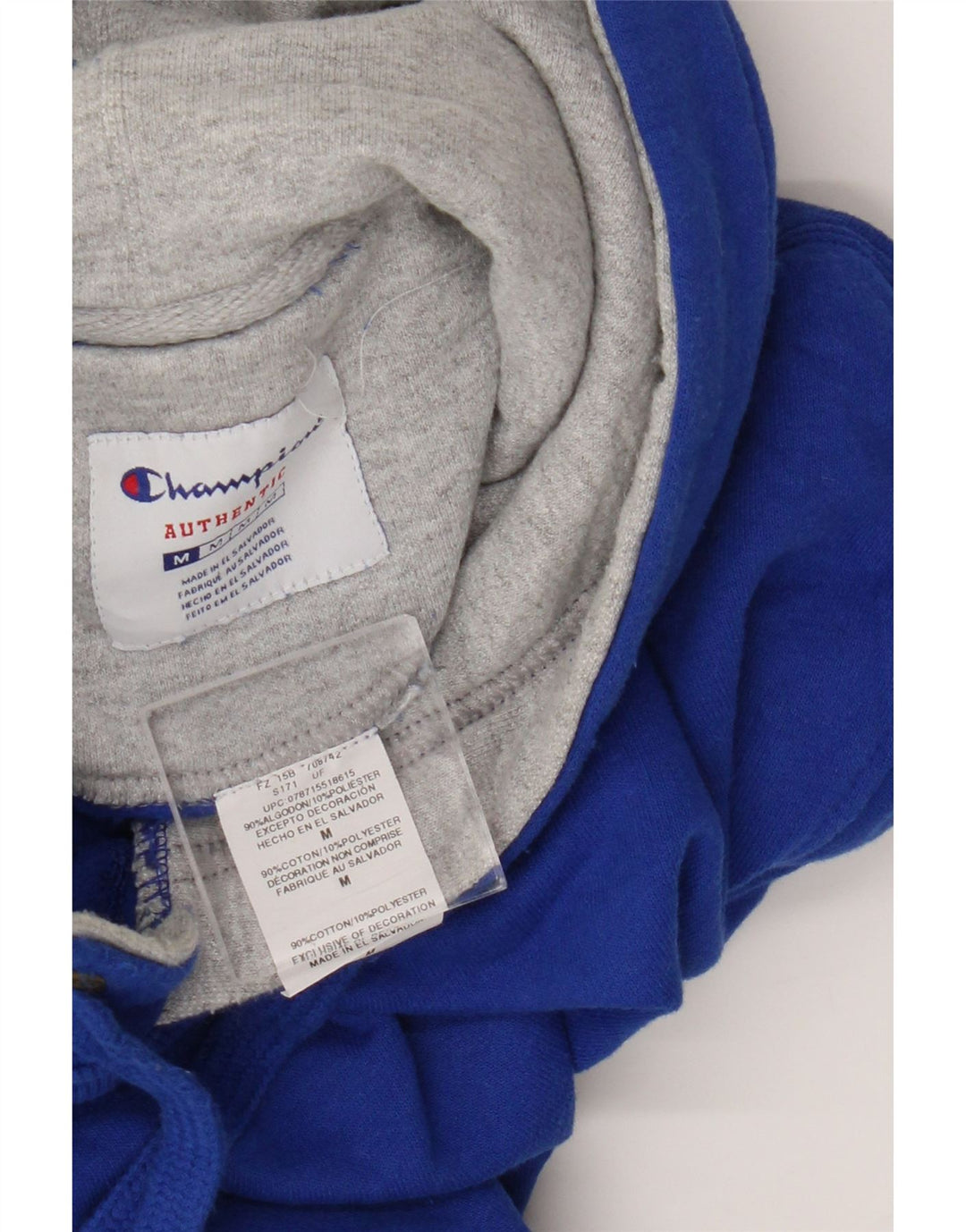 Felpa con cappuccio da uomo Champion in cotone blu medio