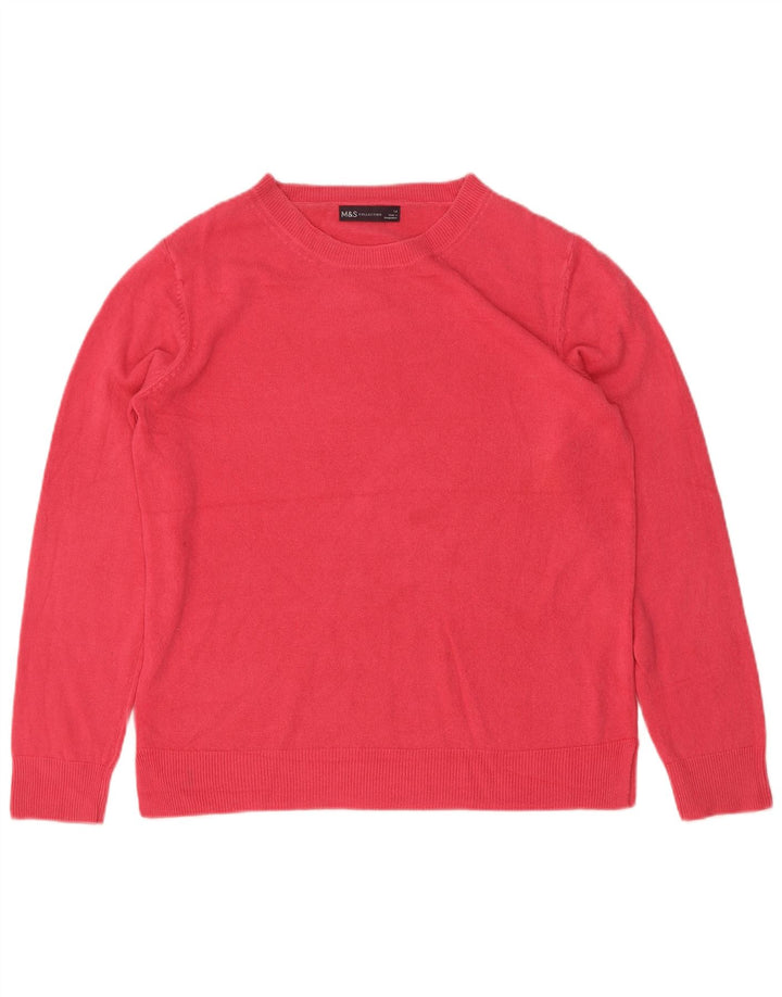 Maglione maglione con scollo a barca da donna Marks & Spencer UK 14 grande rosa