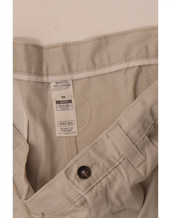 Pantaloncini chino con pegging da uomo Marks & Spencer W36 grandi in cotone bianco sporco