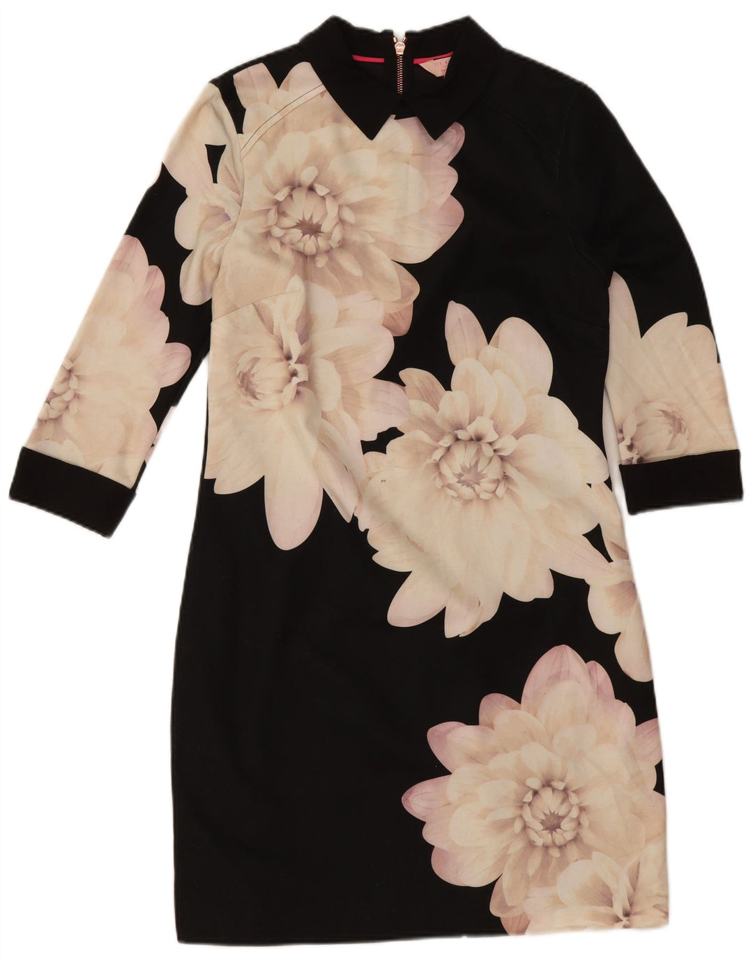 Ted Baker Abito tubino da donna con maniche a 3/4 taglia 3 medio nero floreale