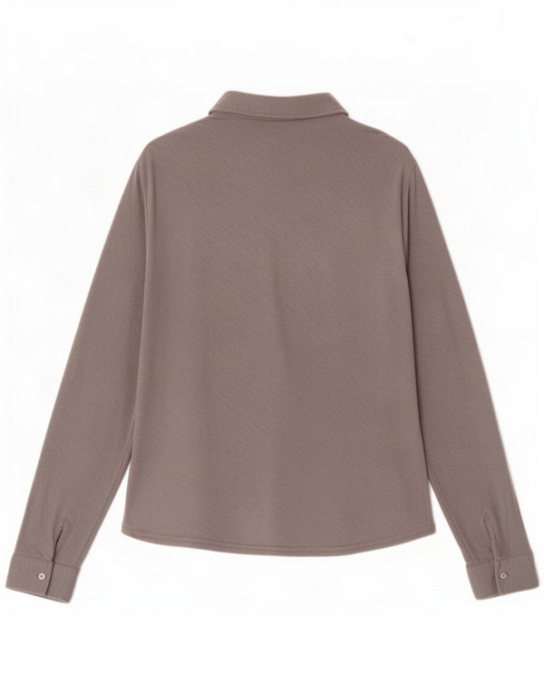 Marella Womens Shirt Blouse IT 48 XL Grey Wool