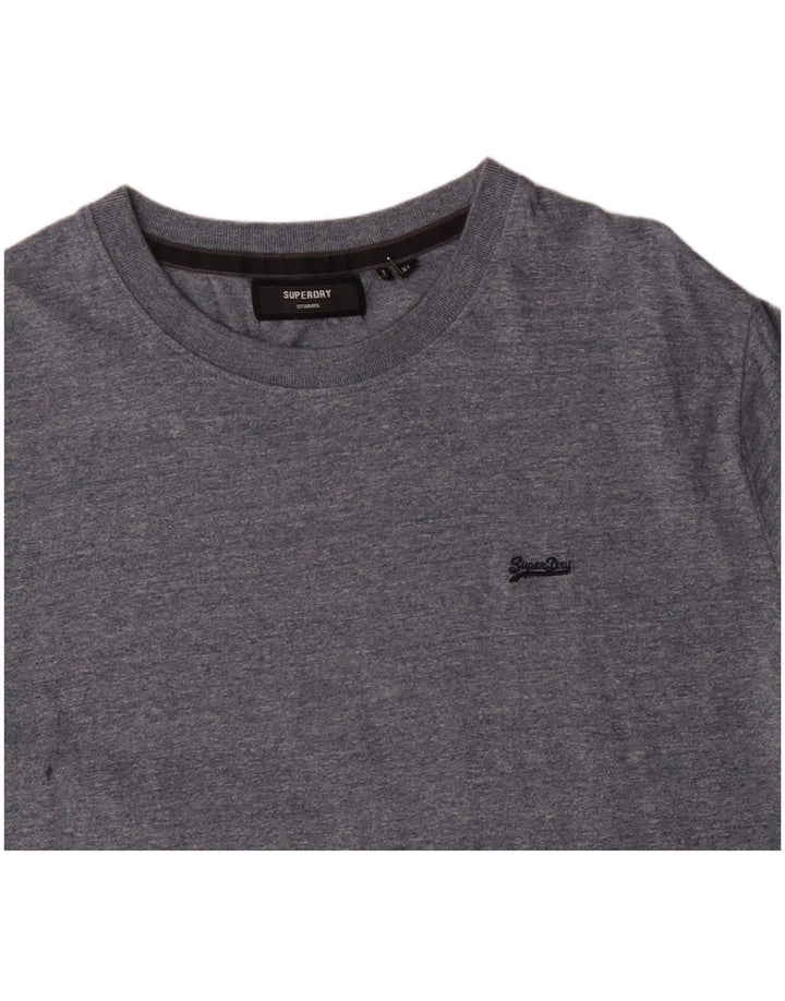 T-shirt da uomo SUPERDRY Top XL in cotone chiazzato blu