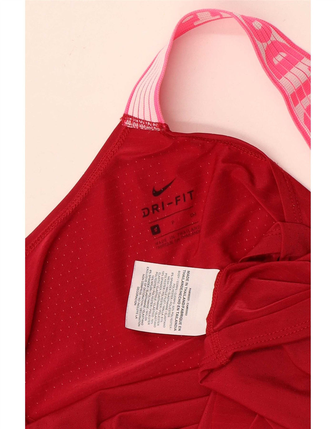 Canotta grafica Nike da donna UK 10 Small Rosso Colourblock in poliestere