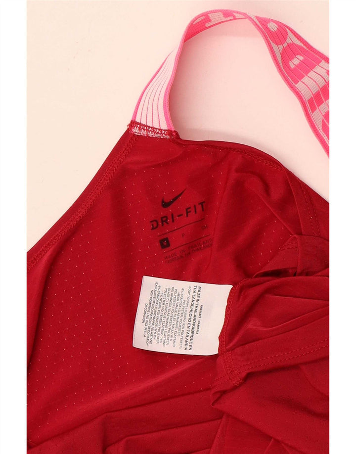 Canotta grafica Nike da donna UK 10 Small Rosso Colourblock in poliestere