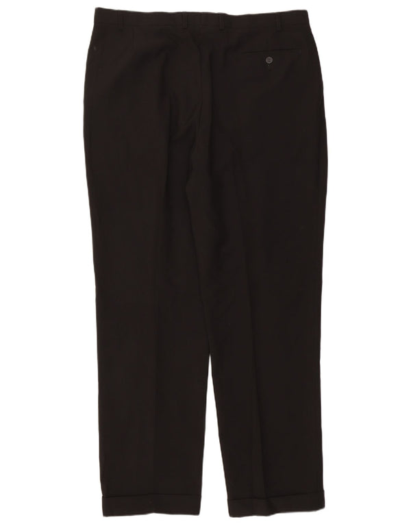 Pantaloni da abito con pegging da uomo Marks & Spencer W40 L33 poliestere nero