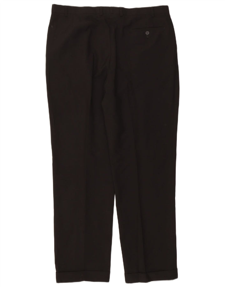 Pantaloni da abito con pegging da uomo Marks & Spencer W40 L33 poliestere nero