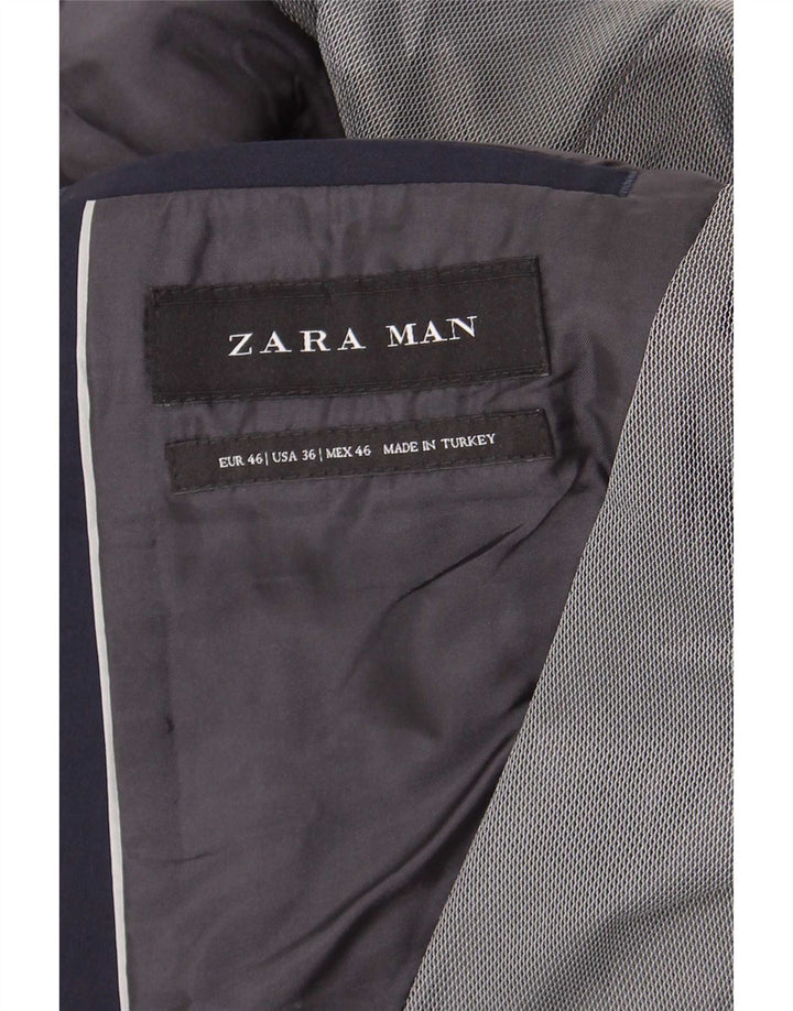 Giacca blazer da uomo a 2 bottoni Zara EU 46 piccola blu navy