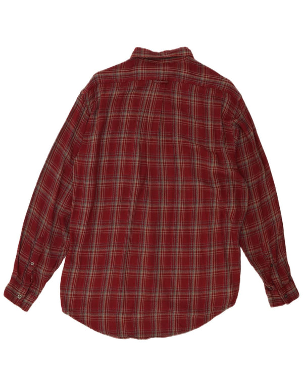 Camicia in flanella da uomo Marks & Spencer piccolo motivo a quadri rossi in viscosa