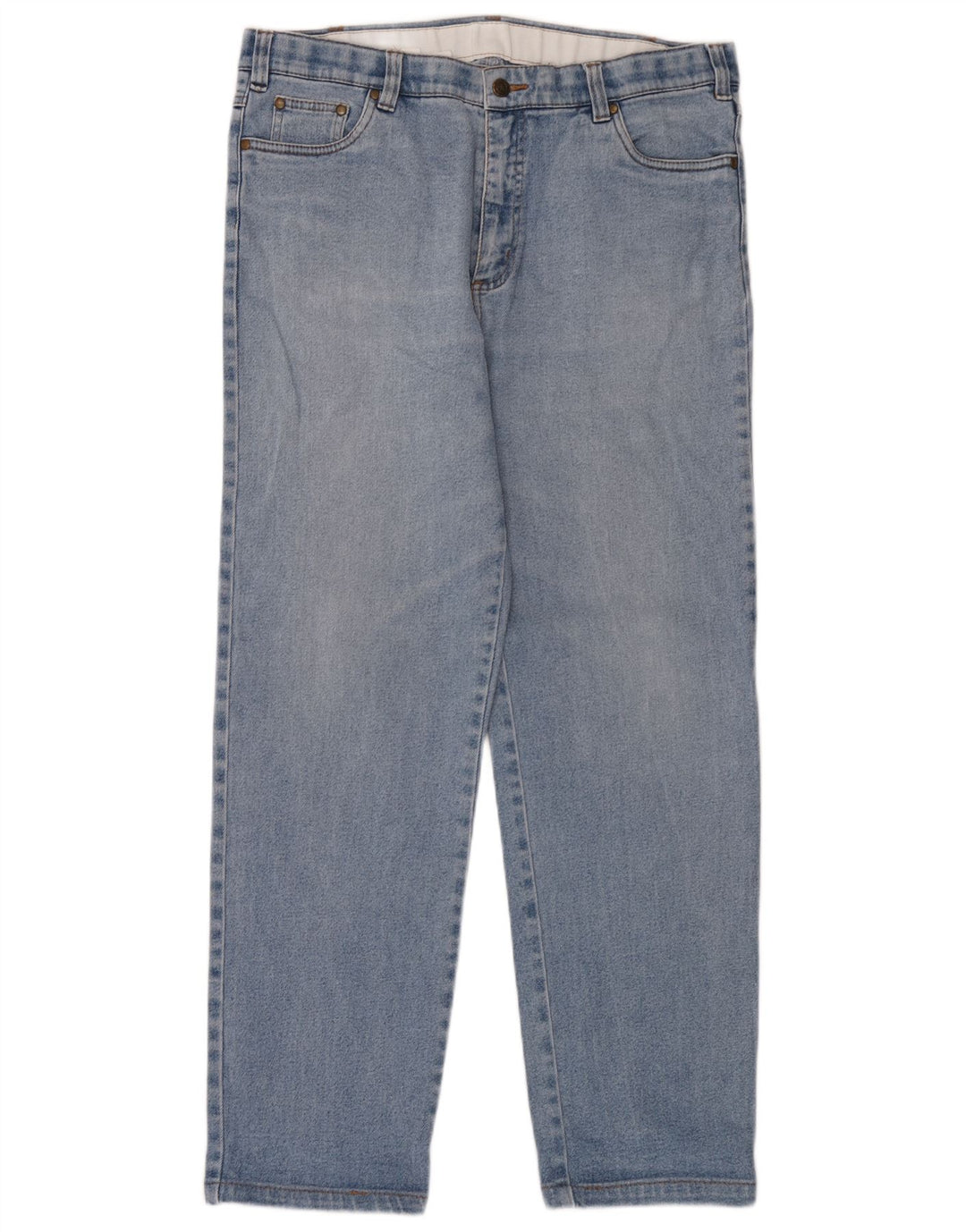 Jeans dritti da uomo vintage W36 L32 in cotone blu