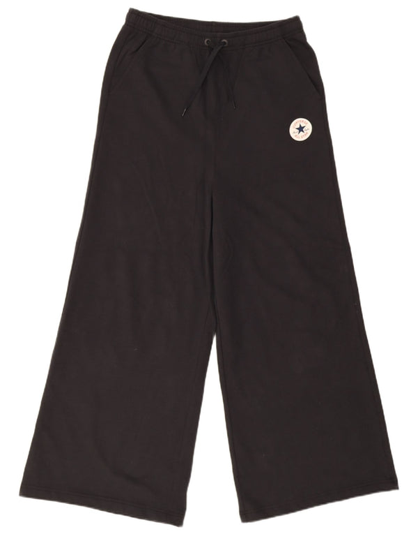 Pantaloni da tuta da donna Converse a gamba larga UK 14 Large Black Cotton