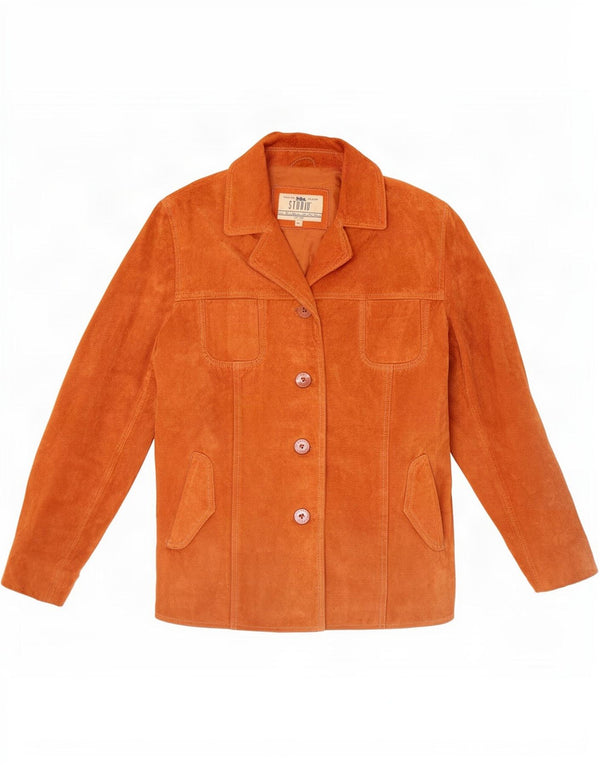 Giacca in pelle scamosciata da donna Studio UK 14 in pelle marrone medio