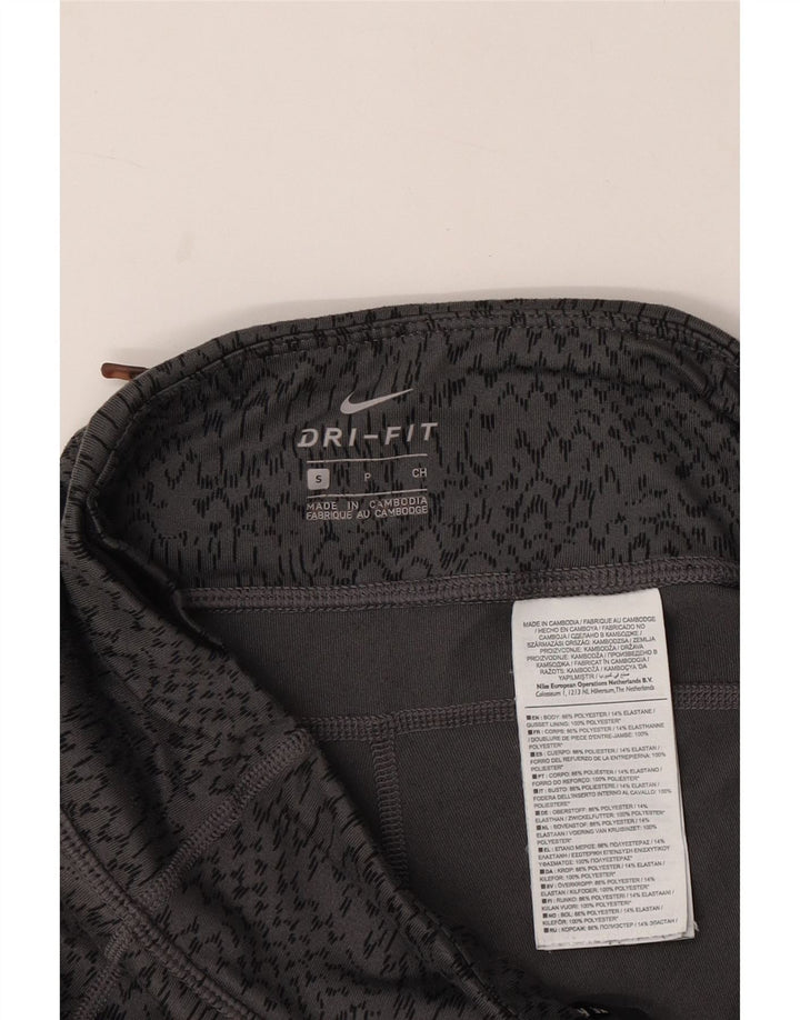 Leggings Capri Dri Fit da donna NIKE UK 8 poliestere con stampa animalier grigio piccolo