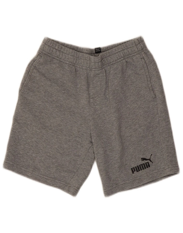 Pantaloncini sportivi Puma da bambino 11-12 anni in cotone grigio screziato