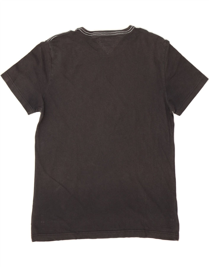TOMMY HILFIGER Mens Graphic T-Shirt Top Large Black Vintage Tommy Hilfiger and Second-Hand Tommy Hilfiger from Messina Hembry 