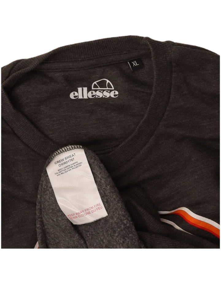 ELLESSE Felpa grafica da uomo Maglione XL Cotone grigio