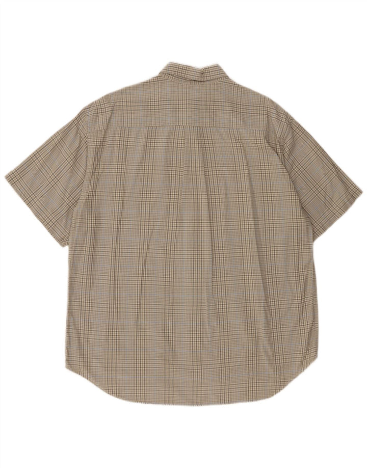 Camicia da uomo a maniche corte Dockers in cotone a quadri kaki grande
