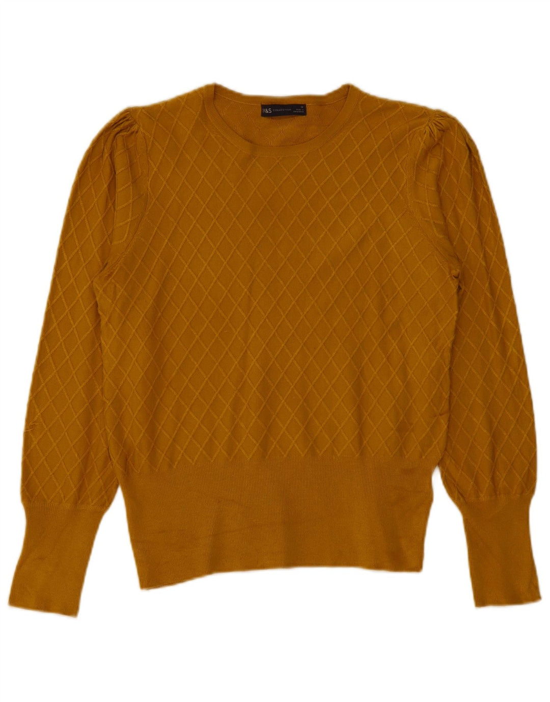 Maglione maglione con scollo a barca da donna Marks & Spencer UK 12 giallo medio
