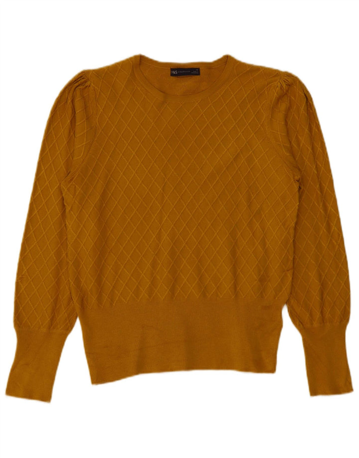 Maglione maglione con scollo a barca da donna Marks & Spencer UK 12 giallo medio