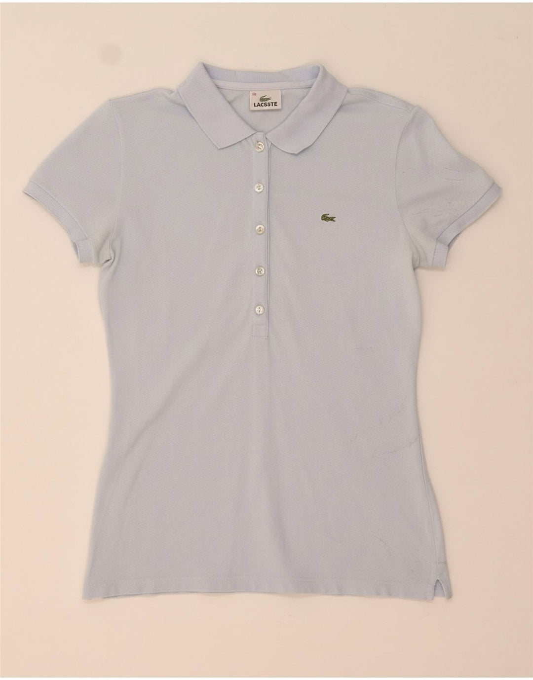 LACOSTE Womens Polo Shirt EU 40 Medium Blue Cotton