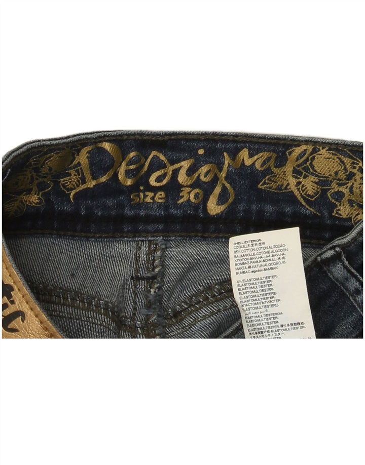 Jeans slim grafici da donna Desigual W30 L31 cotone blu