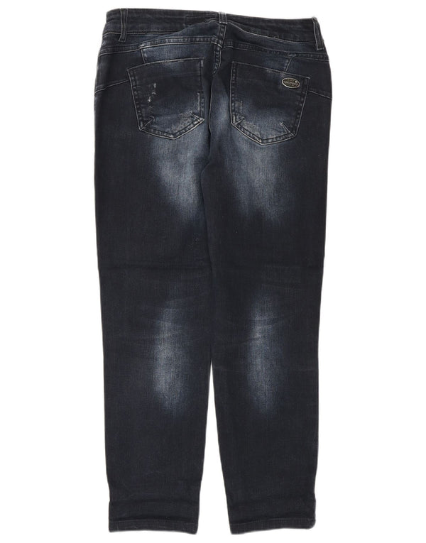 LUISA SPAGNOLI Jeans cropped slim da donna IT 40 Small W27 L25 Blu navy