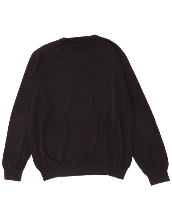 Maglione maglione girocollo da uomo Zara grande in cotone nero