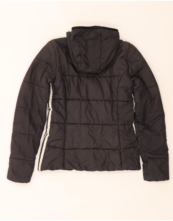 Giacca imbottita con cappuccio da donna Adidas UK 6 XS poliestere nero