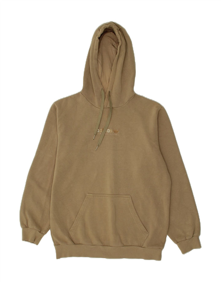 ADIDAS Mens Hoodie Jumper Medium Beige Cotton Vintage Adidas and Second-Hand Adidas from Messina Hembry 