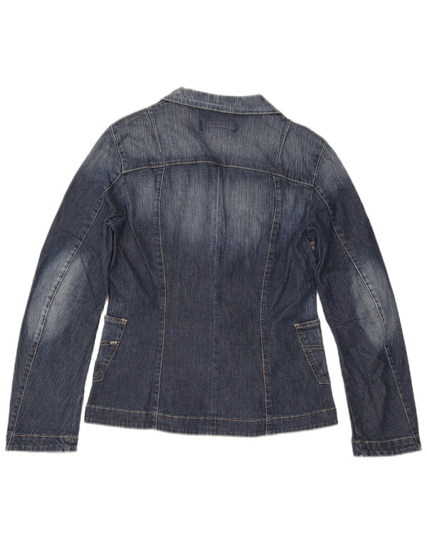 Giacca blazer in denim a 3 bottoni da donna Gas UK 14 grande cotone blu