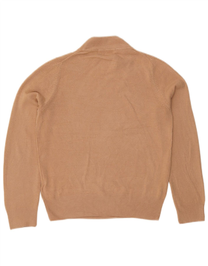 Maglione maglione a collo alto da donna Marks & Spencer UK 8 piccolo acrilico beige
