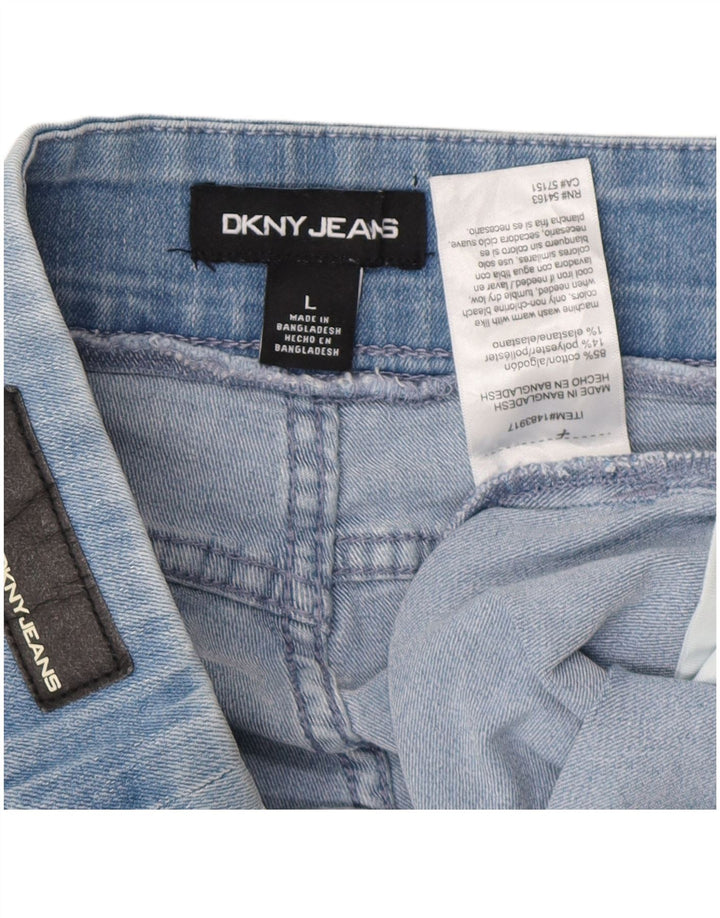 Pantaloncini di jeans da donna DKNY grandi W34 cotone blu