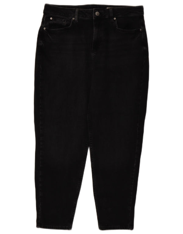 Jeans affusolati Mom da donna Marks & Spencer UK 14 Large W34 L26 Cotone nero
