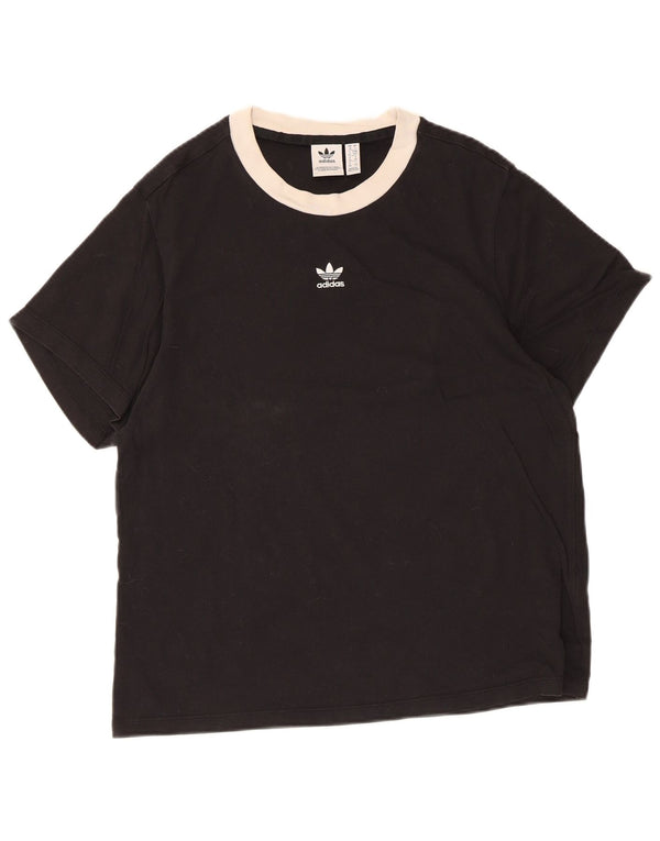T-shirt da donna Adidas Top UK 10 piccola in cotone nero