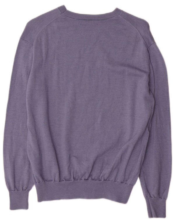 Maglione maglione oversize con scollo a barca da donna Cos UK 10 piccolo in lana blu