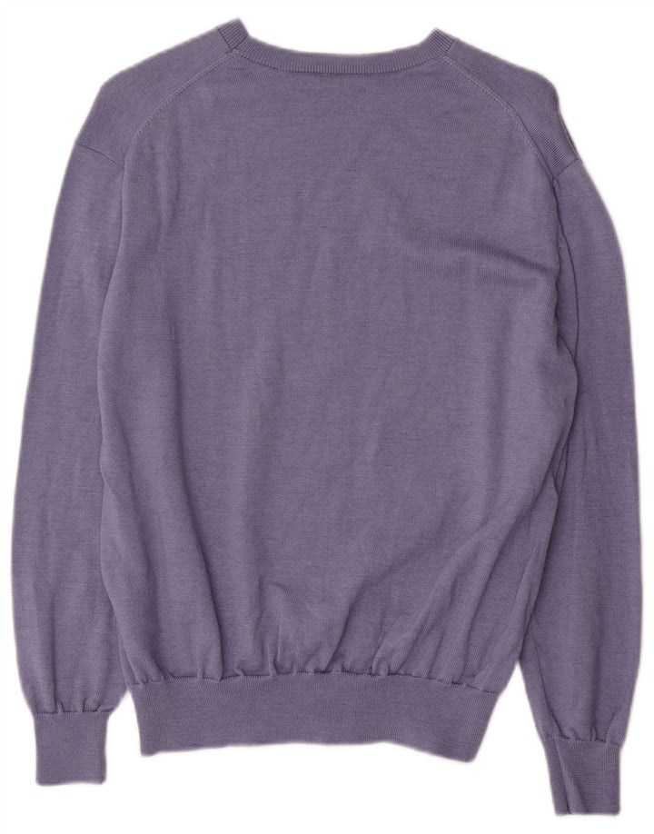 Maglione maglione oversize con scollo a barca da donna Cos UK 10 piccolo in lana blu
