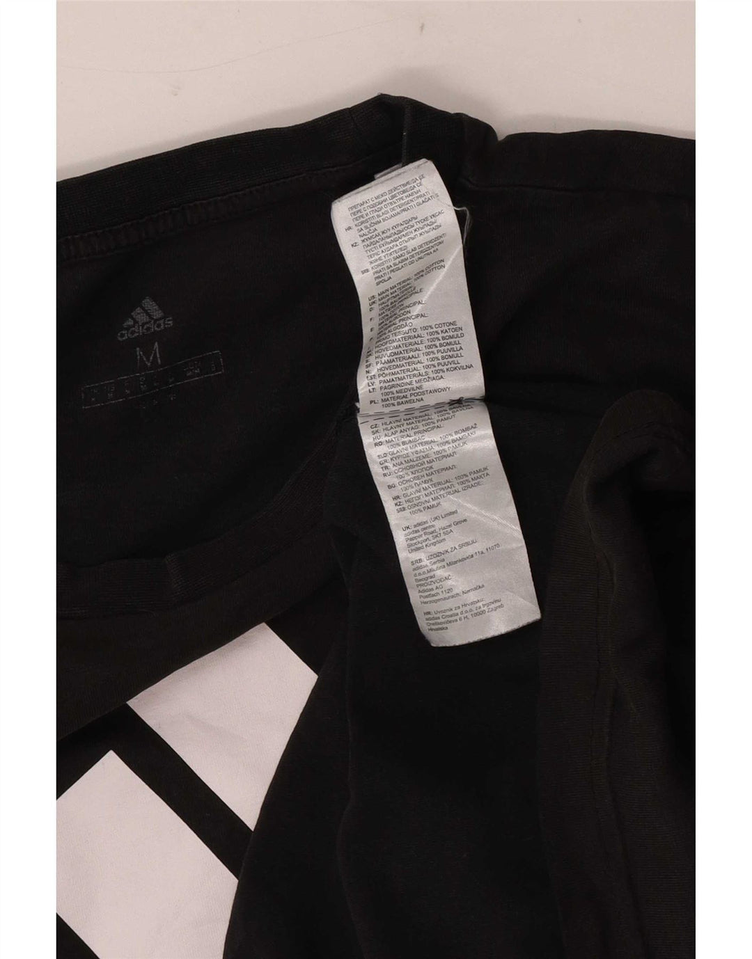 T-shirt grafica da uomo Adidas Top in cotone nero medio
