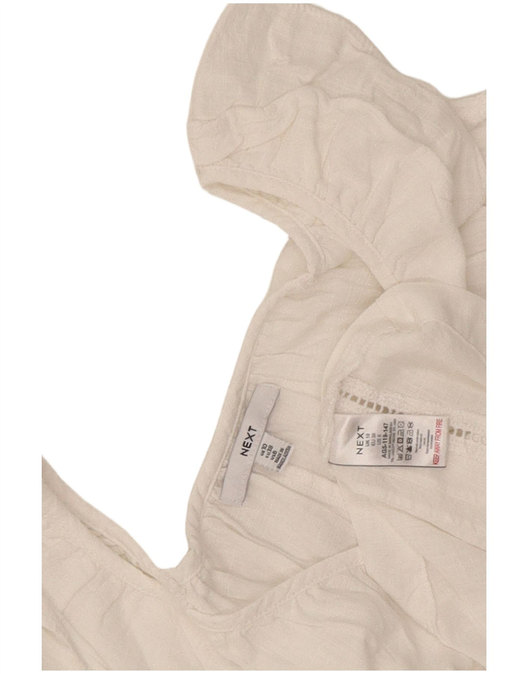Successivo Camicetta oversize senza maniche da donna UK 10 Small Viscosa bianca