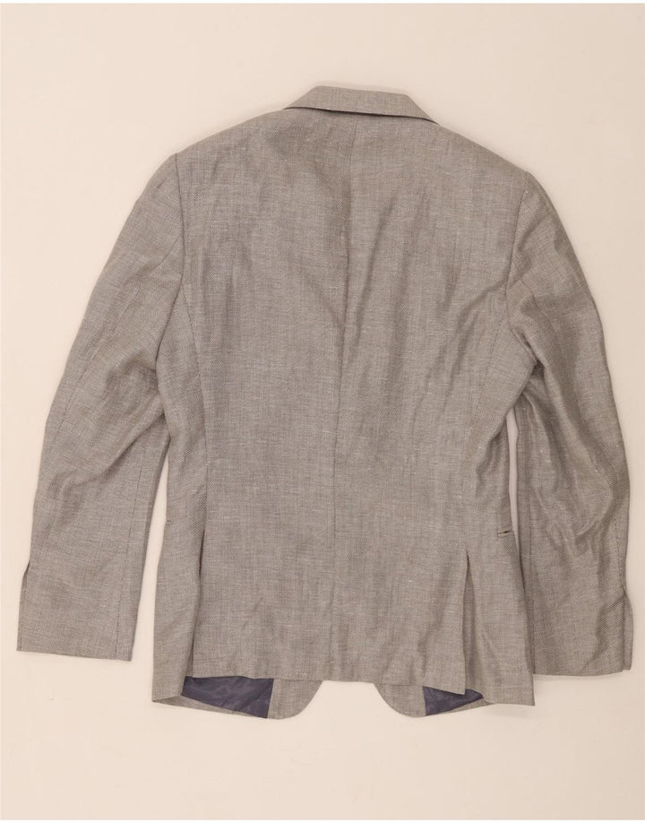 Giacca blazer da uomo a 2 bottoni Reiss UK 38 lana grigio medio