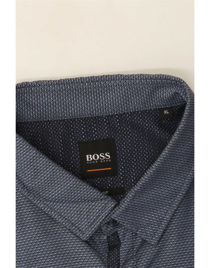 Camicia da uomo Hugo Boss XL blu maculato