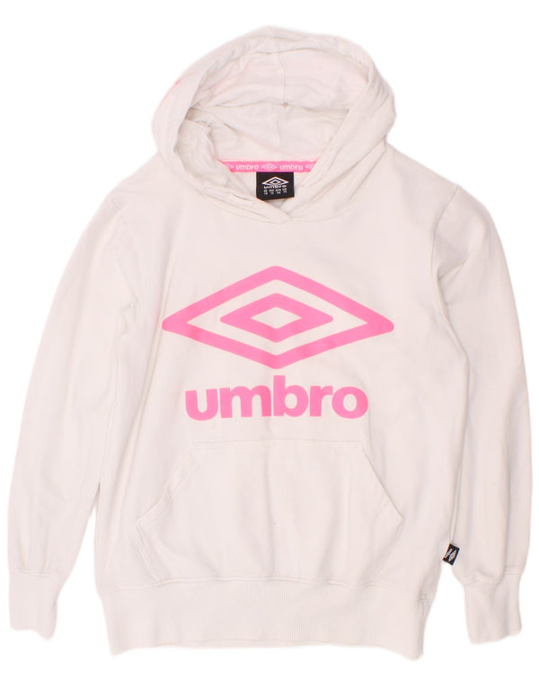 Felpa con cappuccio grafica per ragazze Umberto 11-12 anni in cotone bianco