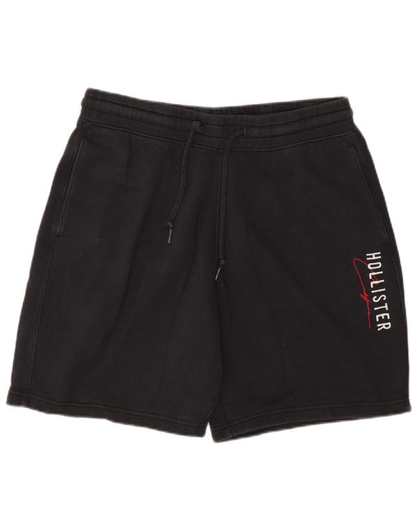 Pantaloncini sportivi Hollister da uomo con grafica media in cotone nero