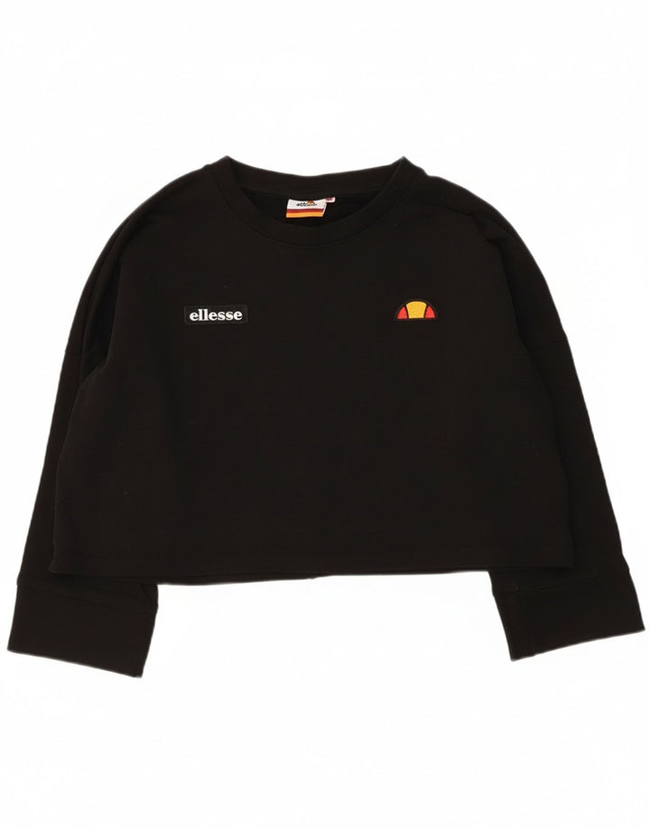 Felpa oversize corta da donna Ellesse UK 6 XS a righe nere