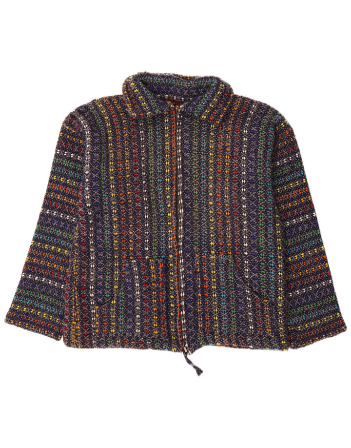 Maglione cardigan da donna VINTAGE UK 18 XL multicolore screziato