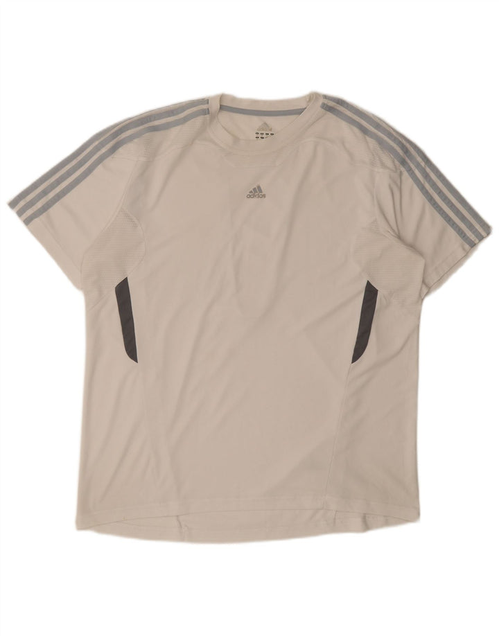 T-shirt Adidas Climacool da uomo Top XL poliestere color block bianco