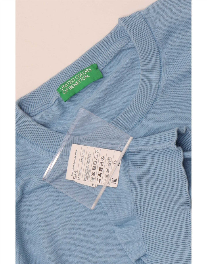 Maglione da uomo girocollo Benetton XL in cotone blu