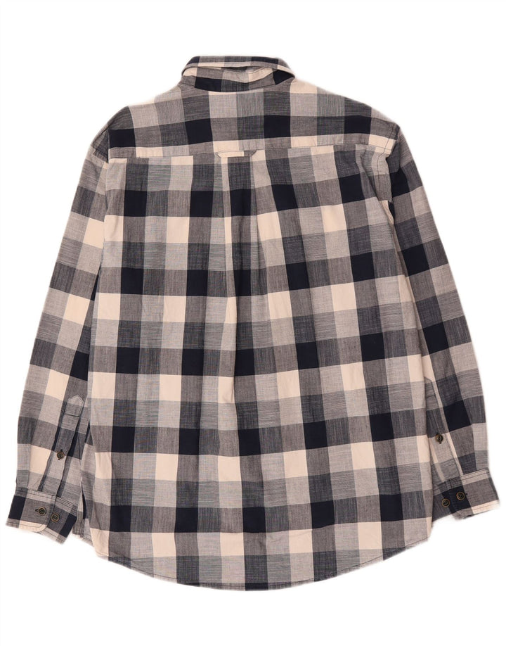 Camicia da uomo Orvis in cotone a quadri grandi blu navy