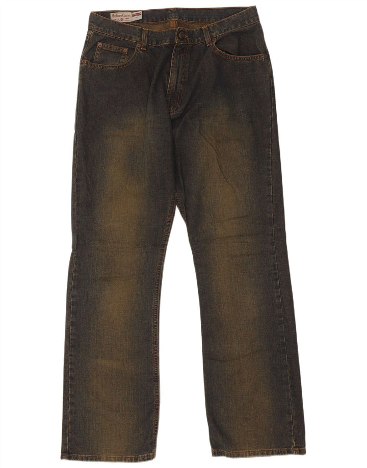 Jeans dritti da uomo vestibilità regolare Marlboro Classics W32 L32 cotone blu