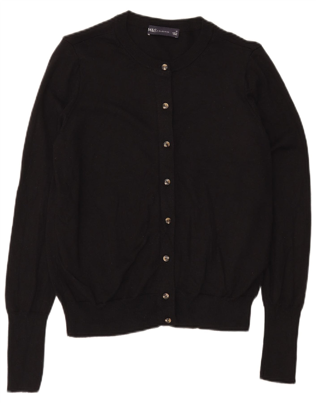 MARKS & SPENCER Womens Cardigan Sweater UK 10 Small  Black Viscose